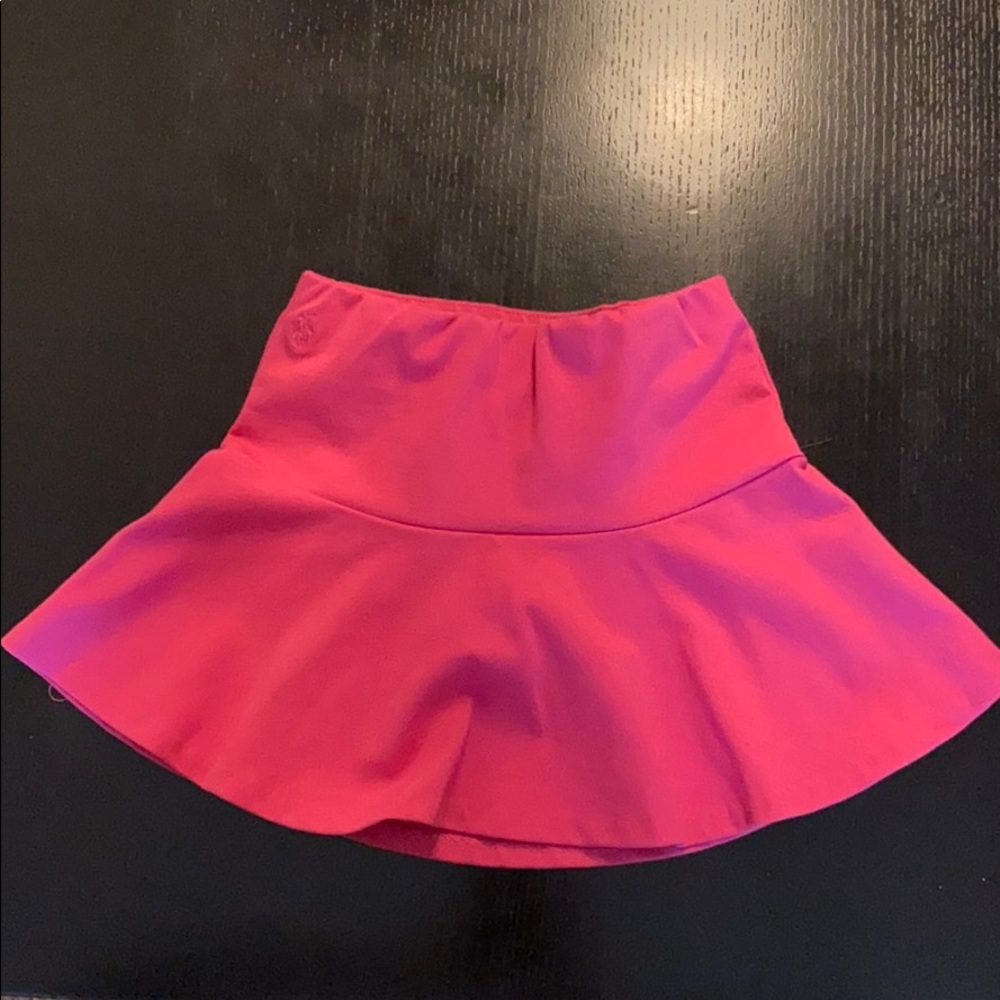 Toddler girl pink Ralph Lauren skirt with shorts